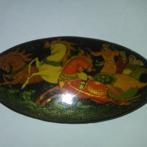 Vintage Russian Palek Troika Brooch